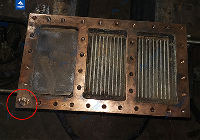 T2紫銅磨具缺陷修復-冷焊機修復案例